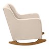 Poltrona de Amamentação e Descanso Áquilla com Base Balanço e Puff Veludo Bege - Desk Design - 6