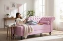 Ver imagem 1 de Recamier Decorativo Divã Styllus Lado Esquerdo Couro Rosa Bebê