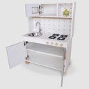 Ver imagem 3 de Cozinha Infantil com Pia Fogão e Microondas Eita Casa Perfeita Cinza