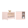 Jogo de Quarto Infantil Rosa Acetinado Berço e Cômoda sem Colchão - Qmovi - 3