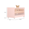 Jogo de Quarto Infantil Rosa Acetinado Berço e Cômoda sem Colchão - Qmovi - 6