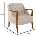 Ver imagem 4 de Kit 2 Poltronas Decorativas para Sala de Estar Capitonê Lapa M22 Linho Cru Liso - Mpozenato