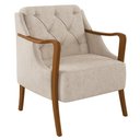 Ver imagem 1 de Kit 2 Poltronas Decorativas para Sala de Estar Capitonê Lapa M22 Linho Cru Liso - Mpozenato
