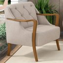 Ver imagem 2 de Kit 2 Poltronas Decorativas para Sala de Estar Capitonê Lapa M22 Linho Cru Liso - Mpozenato
