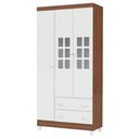 Ver imagem 3 de Berço Lila e Guarda Roupa Mariah 3 Portas Branco Acetinado Amadeirado - Carolina