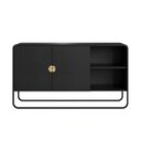 Ver imagem 3 de Conjunto Sala de Estar Buffet e Bar Estilo Orgânico Nero/preto