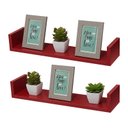 Ver imagem 2 de Kit 2 Prateleiras U 100 X 10cm Vermelha Suporte Invisível