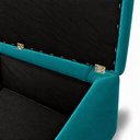 Ver imagem 6 de Calcadeira Recamier Baú Estofada 100cm para Cama Solteiro Suede Azul Turquesa