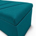 Ver imagem 5 de Calcadeira Recamier Baú Estofada 100cm para Cama Solteiro Suede Azul Turquesa