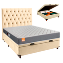 Ver imagem 1 de Kit Cama Box Bau + Cabeceira + Colchão Casal D23 - Pro - Inducol