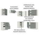 Ver imagem 4 de Cozinha Completa de Canto Madesa Agata 399002 com Armário e Balcão (Sem Tampo e Pia) Branco/Cinza Co