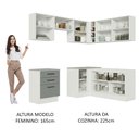 Ver imagem 5 de Cozinha Completa de Canto Madesa Agata 399002 com Armário e Balcão (Sem Tampo e Pia) Branco/Cinza Co