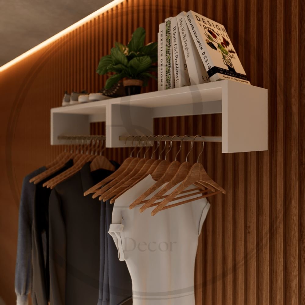 Kit 2 Cabideiro Com Prateleiras Moderno On Design Ecommerce Cabideiro ...