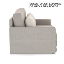 Sofá-Cama Queen 3 Lugares Herval Aurora, Linho Bege - 4
