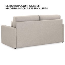Sofá-Cama Queen 3 Lugares Herval Aurora, Linho Bege - 5