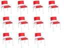 Ver imagem 2 de Kit 11 Cadeira Iso Infantil Creche, Escola Base Branco Vermelho