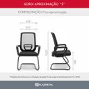 Ver imagem 5 de Kit 02 Cadeiras Fixas Interlocutor Aproximação Pé em S Adrix Plaxmetal Couro Ecológico Preta
