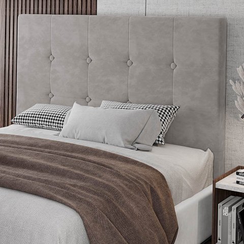 Cabeceira Cama Box Casal Queen Size Luana 160cm Veludo Prata - Abmaza