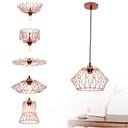 Ver imagem 3 de Lustre Pendente Luminaria Decorativa Ajustavel Design Moderno Metal Aramado Casa Mezanino Sala