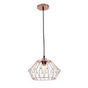 Ver imagem 2 de Lustre Pendente Luminaria Decorativa Ajustavel Design Moderno Metal Aramado Casa Mezanino Sala