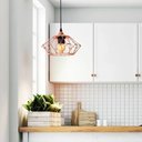 Ver imagem 7 de Lustre Pendente Luminaria Decorativa Ajustavel Design Moderno Metal Aramado Casa Mezanino Sala