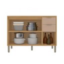 Ver imagem 3 de Balcão de Cozinha 120 cm Colors 3 Portas 2 Gavetas Freijó/Pinole - Kits Paraná