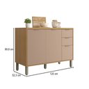 Ver imagem 4 de Balcão de Cozinha 120 cm Colors 3 Portas 2 Gavetas Freijó/Pinole - Kits Paraná