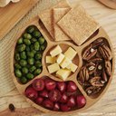 Ver imagem 2 de Petisqueira de Bambu 5 Divisórias 25cm Lyor Round Aperitivos Tábua Redonda Servir Petiscos