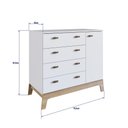 Ver imagem 5 de Cômoda Infantil 1 Porta 4 Gavetas 93cm Favo de Mel 004 Branco - Completa Móveis COMPLETA MÓVEIS