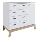 Ver imagem 1 de Cômoda Infantil 1 Porta 4 Gavetas 93cm Favo de Mel 004 Branco - Completa Móveis COMPLETA MÓVEIS