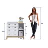 Cômoda Infantil 1 Porta 4 Gavetas 93cm Favo de Mel 004 Branco - Completa Móveis COMPLETA MÓVEIS - 4
