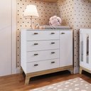 Ver imagem 2 de Cômoda Infantil 1 Porta 4 Gavetas 93cm Favo de Mel 004 Branco - Completa Móveis COMPLETA MÓVEIS