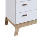 Ver imagem 3 de Cômoda Infantil 1 Porta 4 Gavetas 93cm Favo de Mel 004 Branco - Completa Móveis COMPLETA MÓVEIS