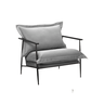Poltrona Decorativa com Base Preta Sara Cor Prata - 1