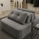 Ver imagem 2 de Sofá Modular Cielo 120x180cm Recepção Loja Sala de Estar 2 Módulos Bouclê Cinza - Montanari'S Decor