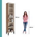 Ver imagem 4 de Paneleiro com Vidro 2 Portas 5 Prateleiras Lótus Móveis Carraro