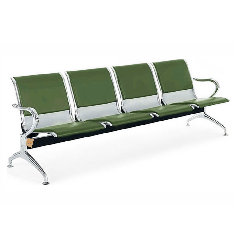 Cadeira Longarina 4 Lugares Com Estofado Colors:Verde