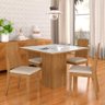 Mesa de Jantar com Vidro 4 Cadeiras Aveiro Cinamomo/off White/bege - Móveis Arapongas - 1