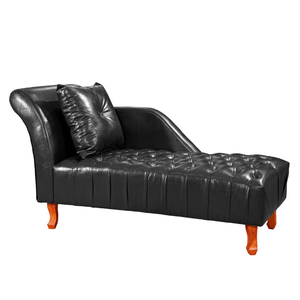 Divã Chesterfield Anna Recamier 160cm Via Encanto Courano Preto Lado Esquerdo