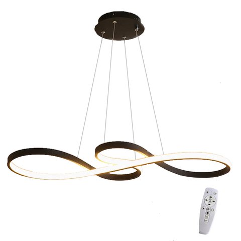Lustre Led Pendente Infinito Luxo Moderno Bivolt 45w Preto Brinovar