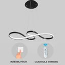 Ver mais imagens de Lustre Led Pendente Infinito Luxo Moderno Bivolt 45w Preto Brinovar