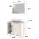 Ver imagem 4 de Armário de Banheiro com Cuba e Espelho 1 Porta 2 Prateleiras Snow 13689 - Compace