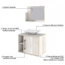 Ver imagem 5 de Armário de Banheiro com Cuba e Espelho 1 Porta 2 Prateleiras Snow 13689 - Compace