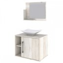 Ver imagem 2 de Armário de Banheiro com Cuba e Espelho 1 Porta 2 Prateleiras Snow 13689 - Compace