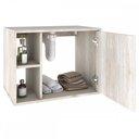 Ver imagem 3 de Armário de Banheiro com Cuba e Espelho 1 Porta 2 Prateleiras Snow 13689 - Compace