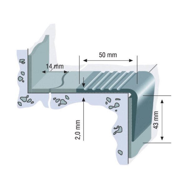 Testeira 5cmx4,3cmx2mm Metro Linear - 1