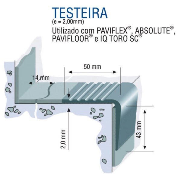 Testeira 5cmx4,3cmx2mm Metro Linear - 2