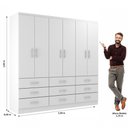 Ver imagem 2 de Guarda-roupa Casal Bergamo 6 Portas 9 Gavetas - Branco Branco
