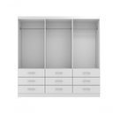 Ver imagem 3 de Guarda-roupa Casal Bergamo 6 Portas 9 Gavetas - Branco Branco