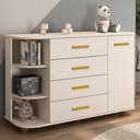 Ver imagem 2 de Cômoda Infantil com Cantoneira e 4 Gavetas 100% Mdf New Lorena Off White - Phoenix Phoenix Baby